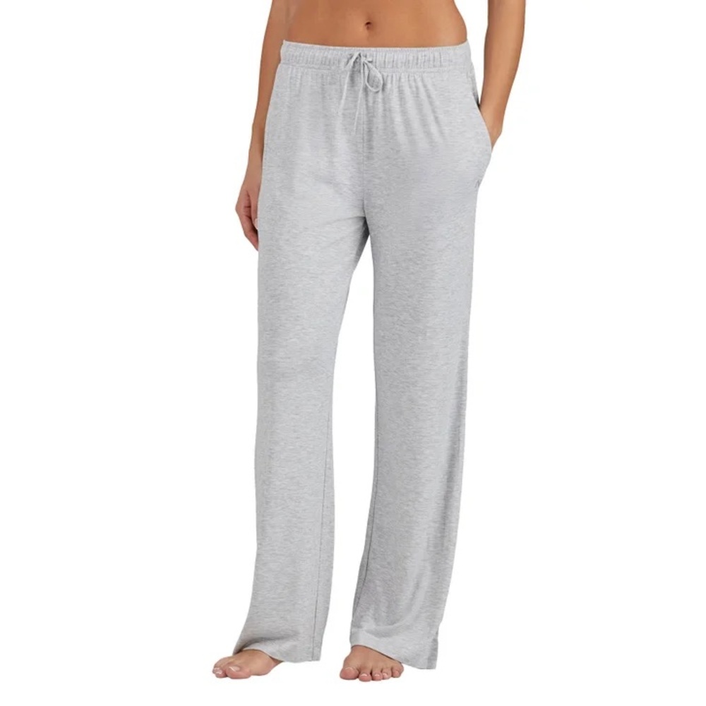 Natori Light Grey Lounge Pants Wide Leg Soft Drawstring Minimalist Comfy Size M
